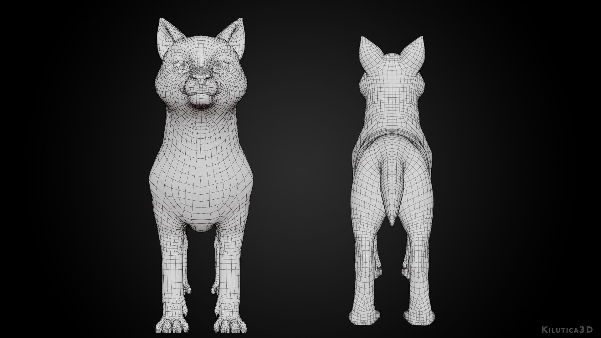 Wolf Prime - Rigged Cartoon-Realistic 3D Model Pack for Blender Low-poly 3D model_18