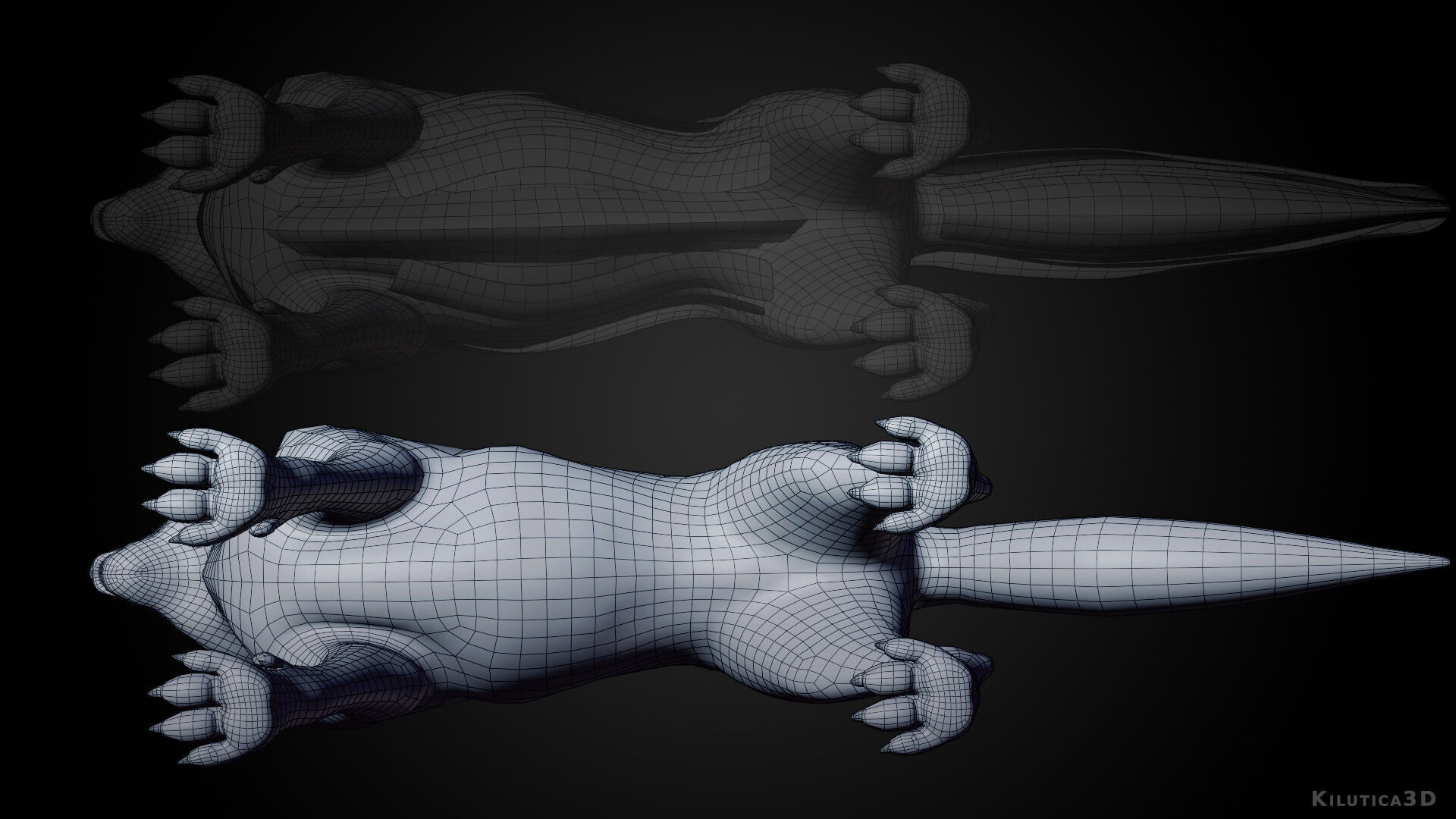 Wolf Prime - Rigged Cartoon-Realistic 3D Model Pack for Blender Low-poly 3D model_21