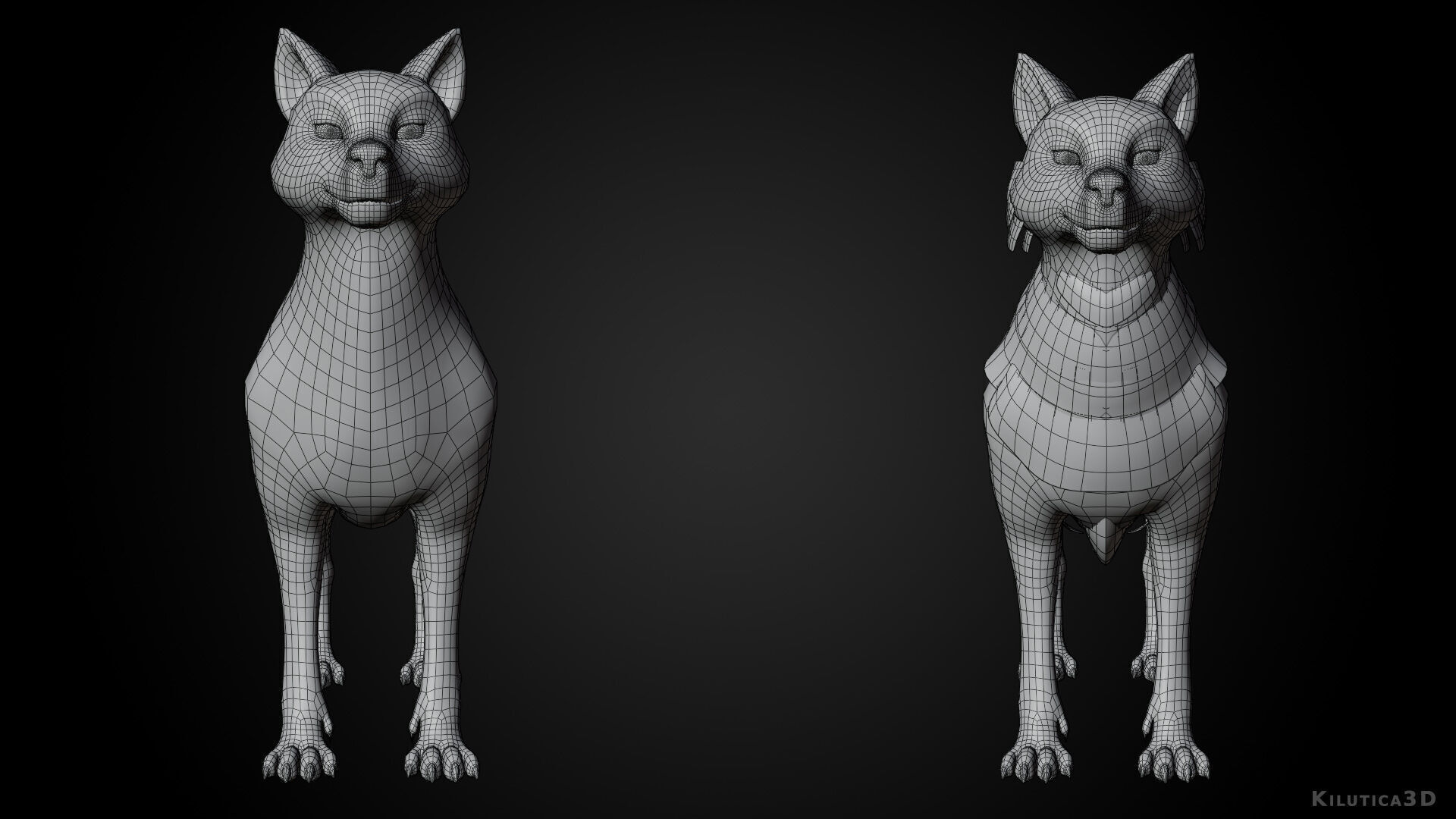 Wolf Prime - Rigged Cartoon-Realistic 3D Model Pack for Blender Low-poly 3D model_14