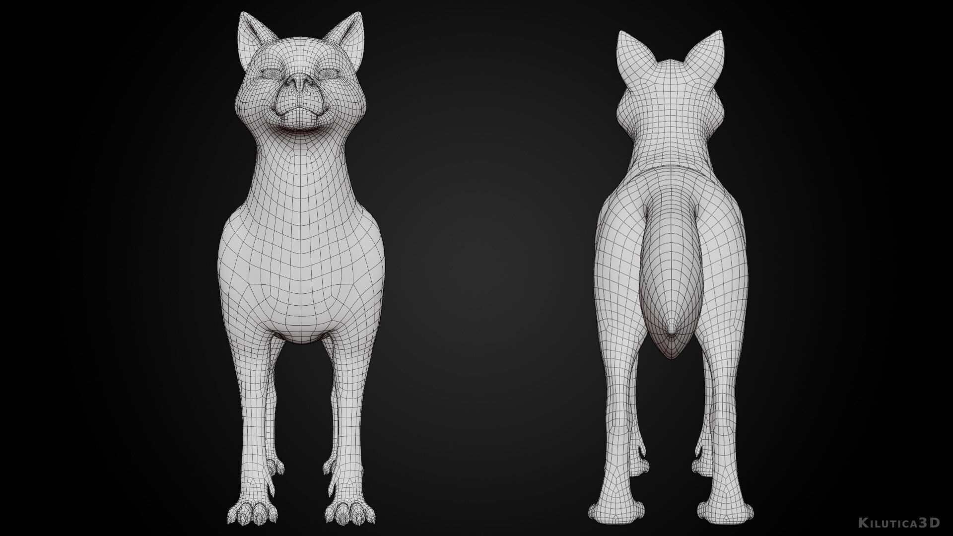 Wolf Prime - Rigged Cartoon-Realistic 3D Model Pack for Blender Low-poly 3D model_17