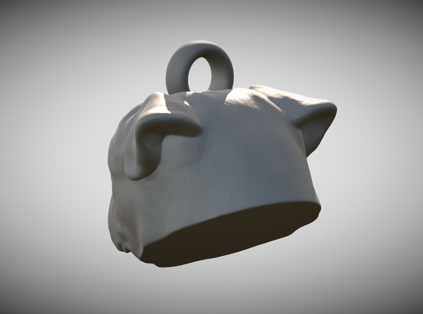 Pug head key ring 3D model ready for 3D printing 3D print model_4