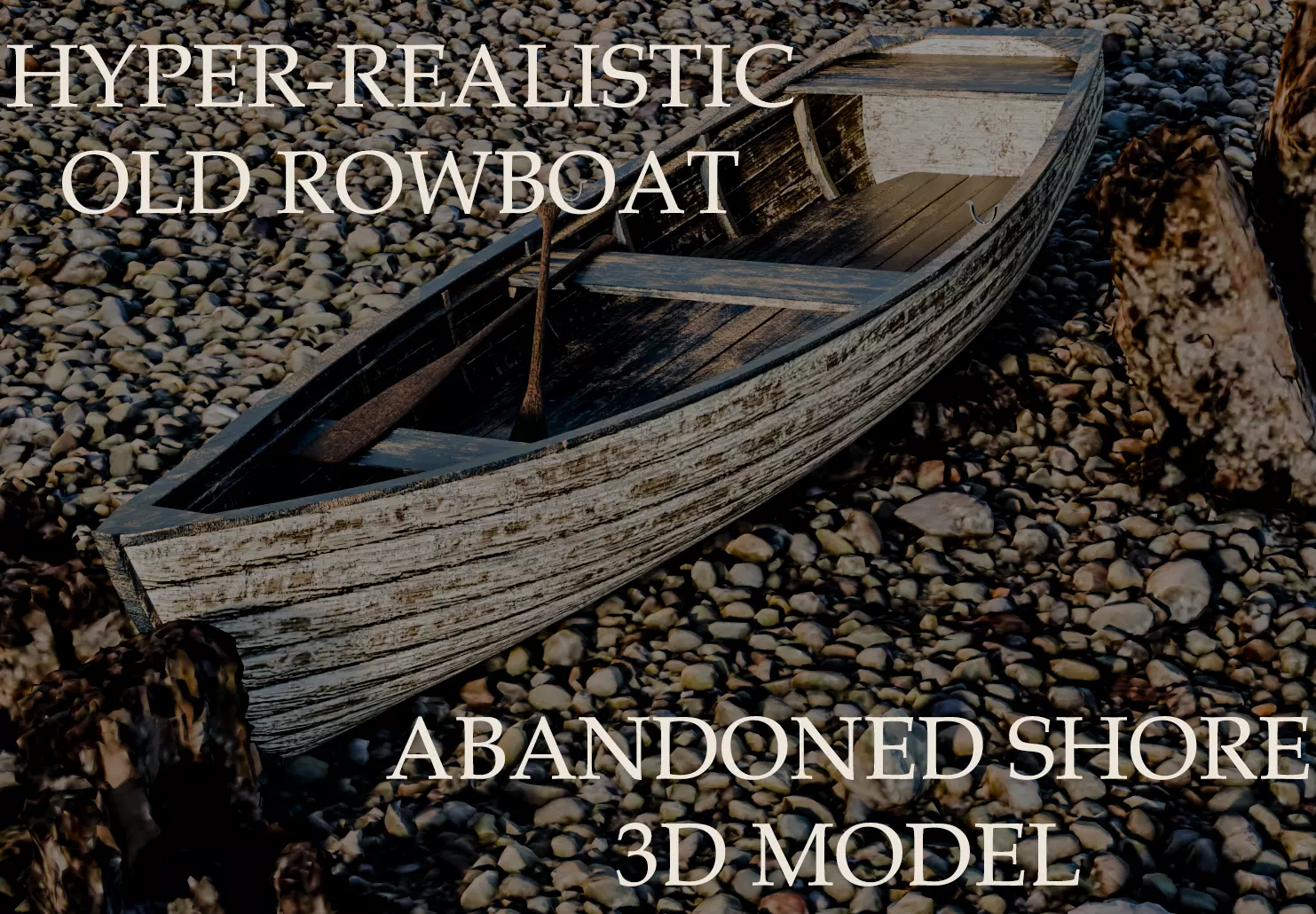 old wooden fishing boat 3D model_0