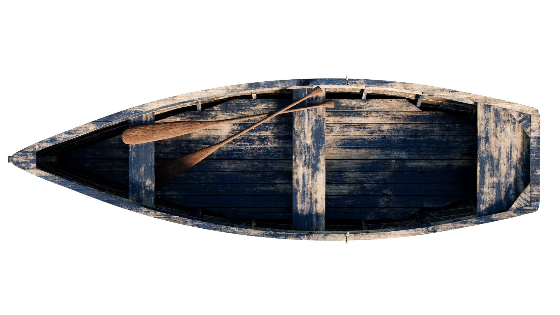 old wooden fishing boat 3D model_1