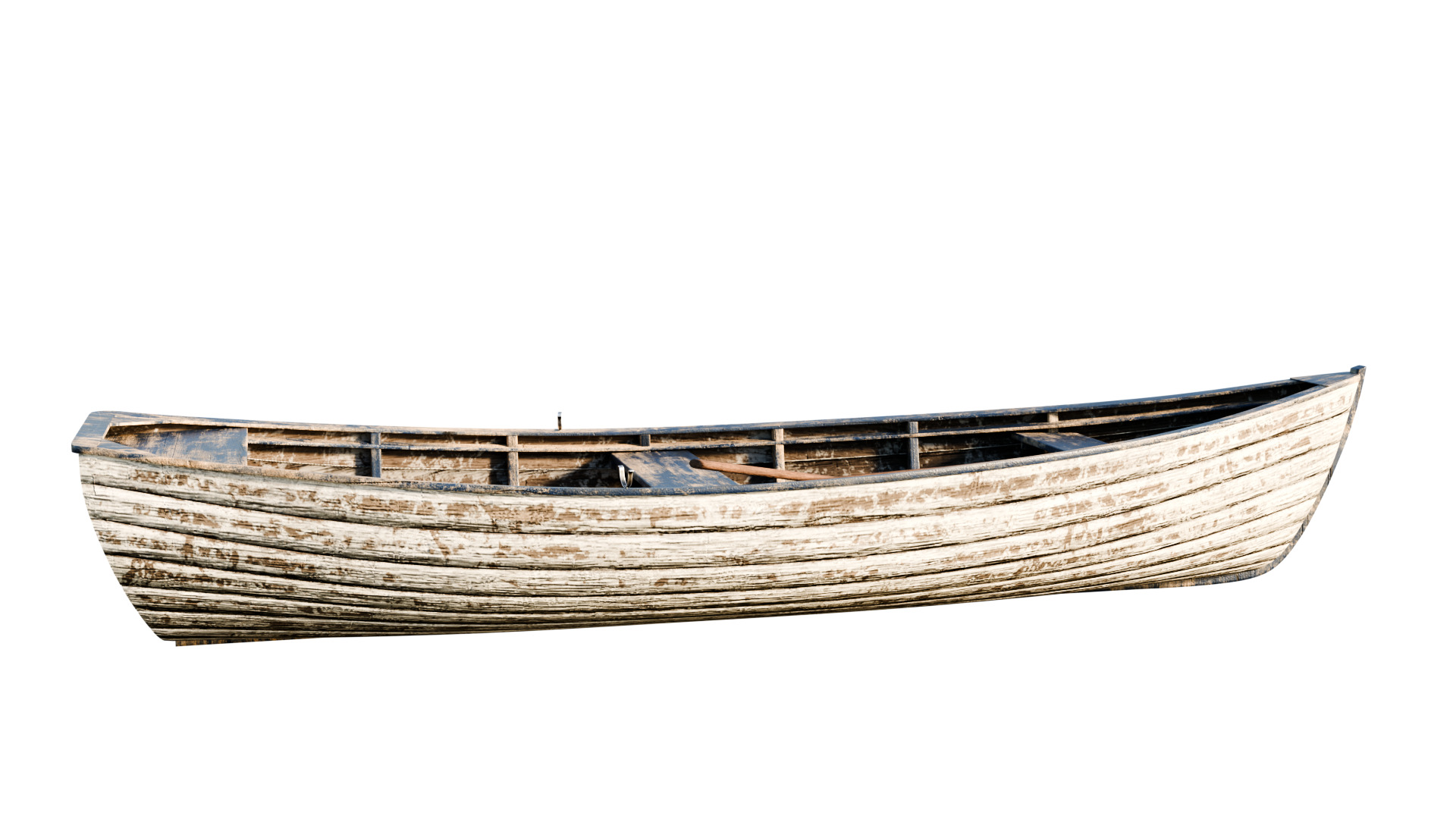 old wooden fishing boat 3D model_3