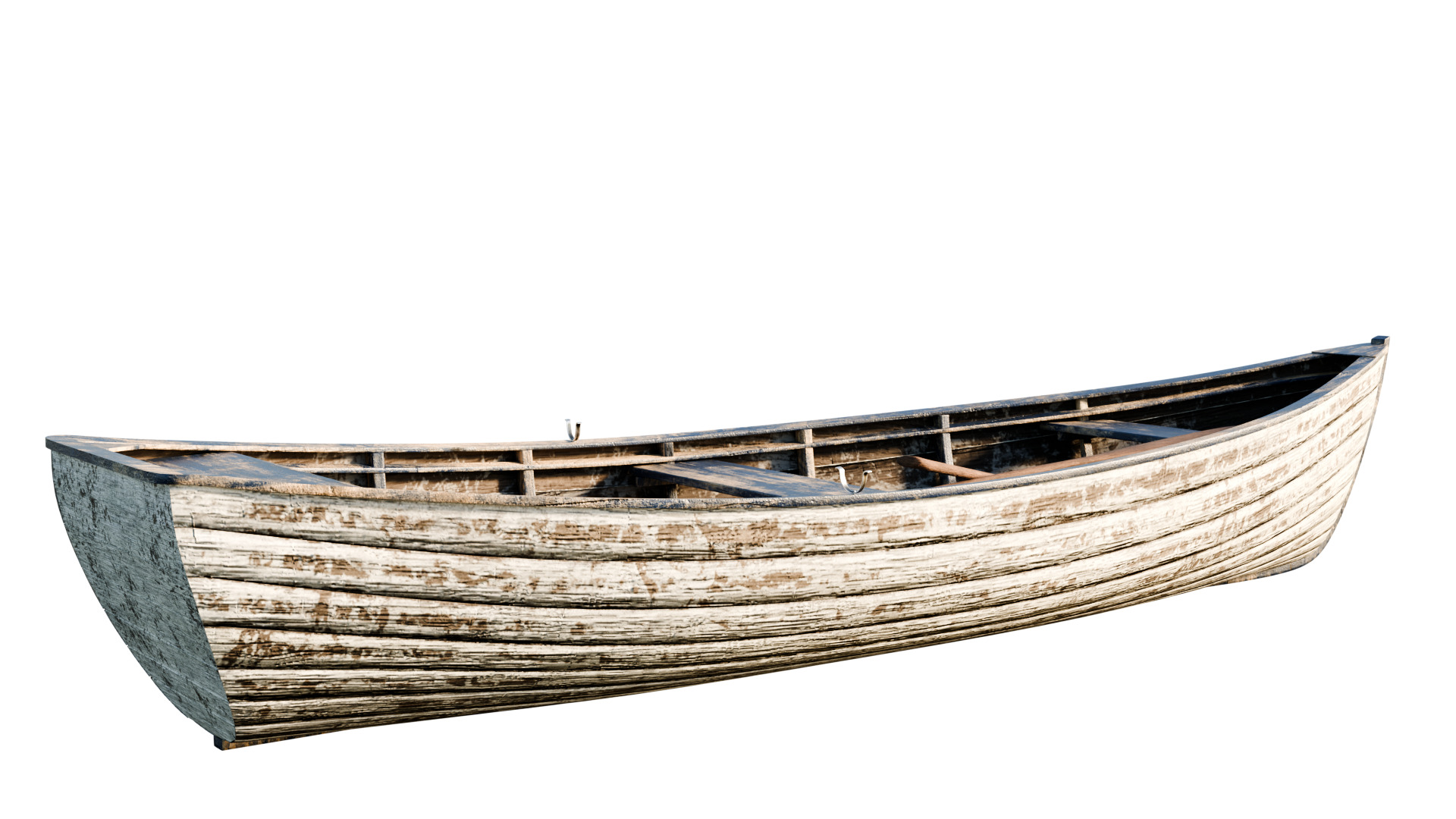 old wooden fishing boat 3D model_4
