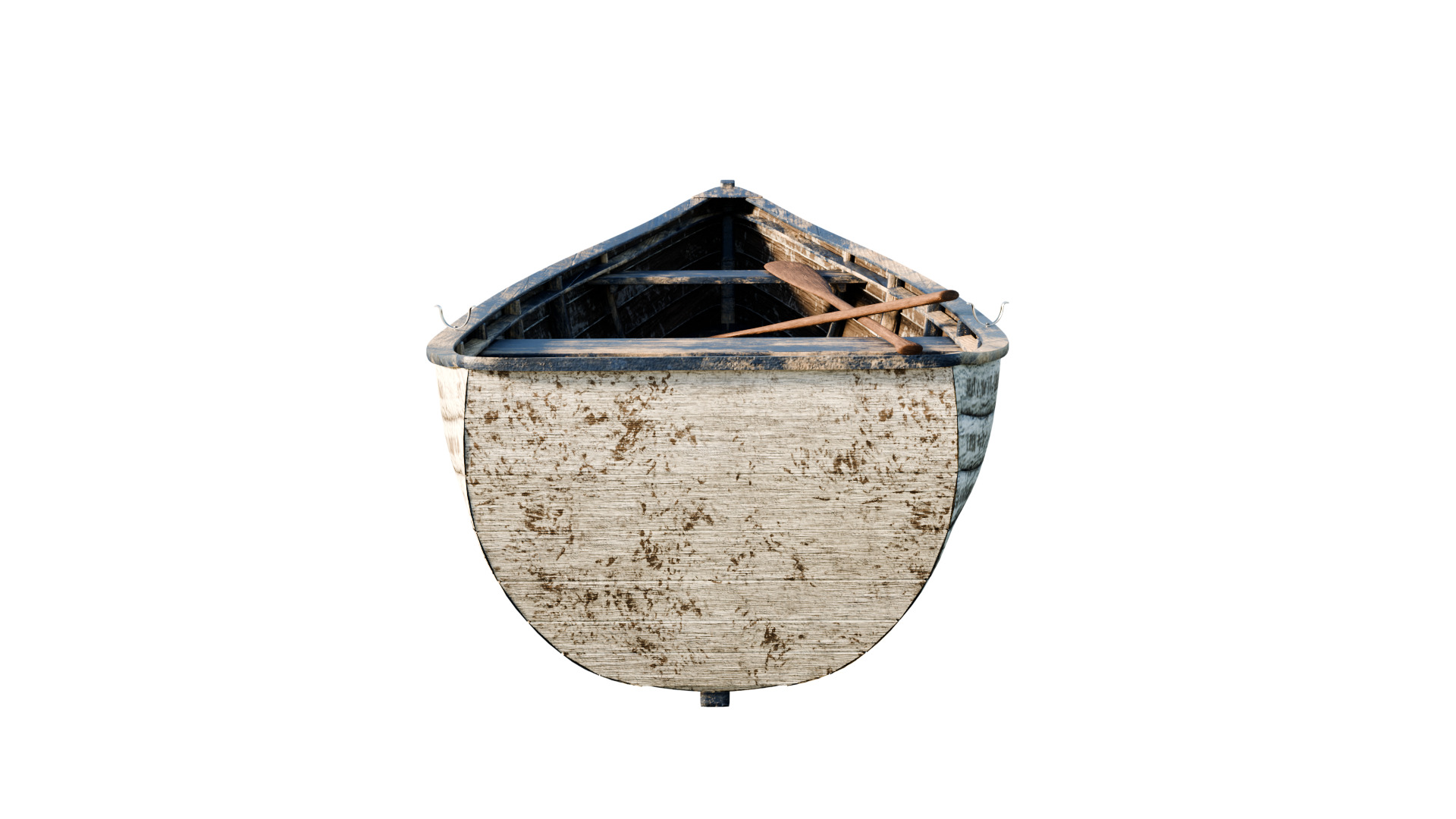 old wooden fishing boat 3D model_2