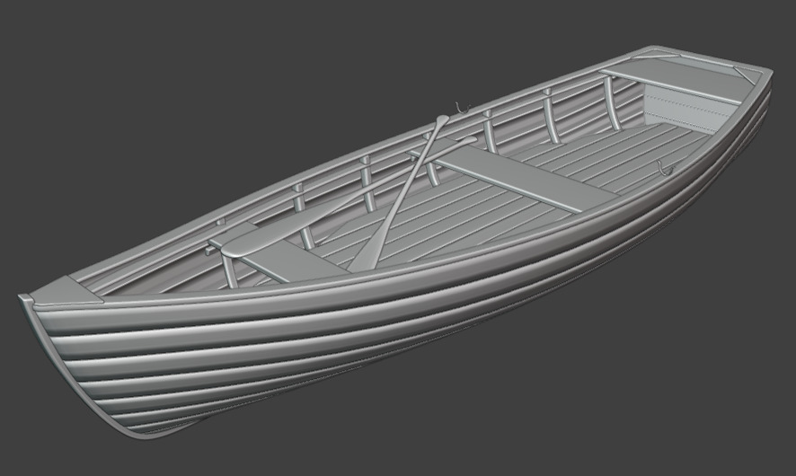 old wooden fishing boat 3D model_20