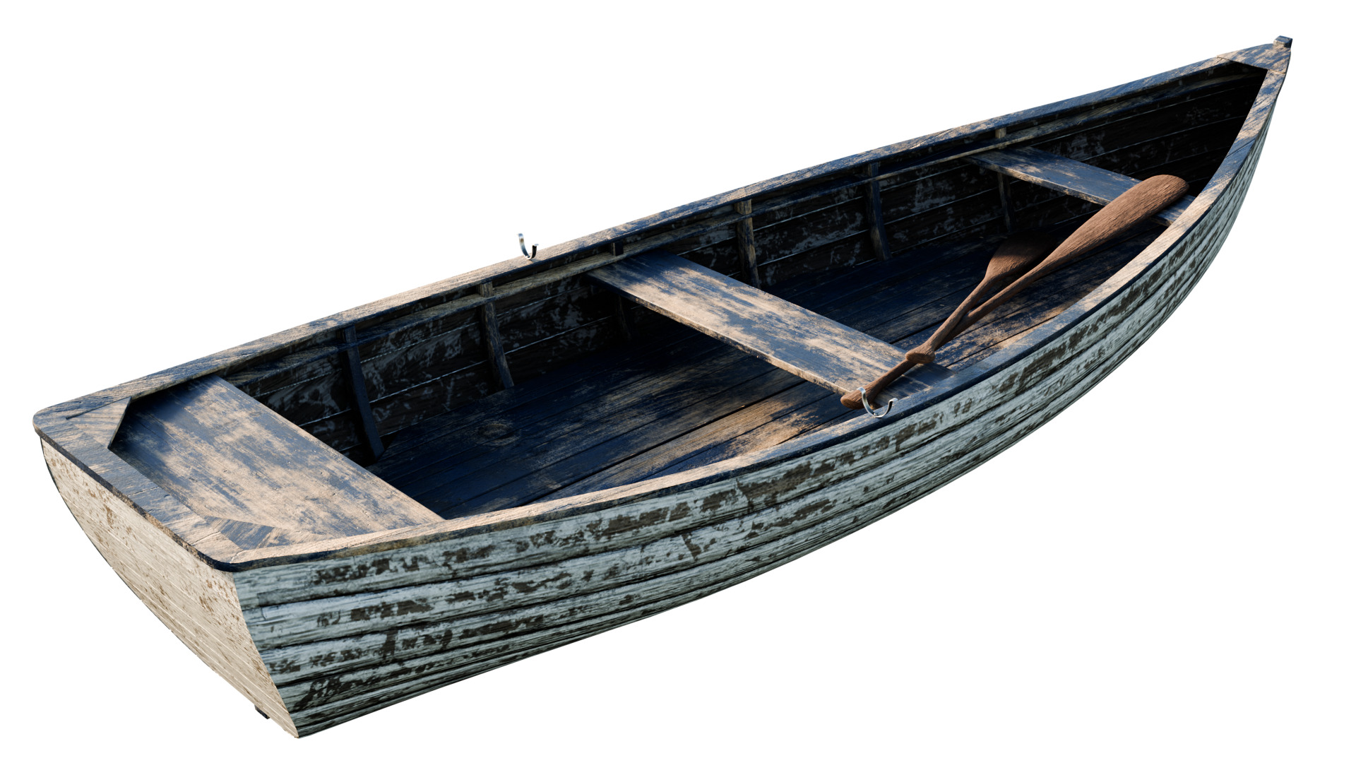 old wooden fishing boat 3D model_6