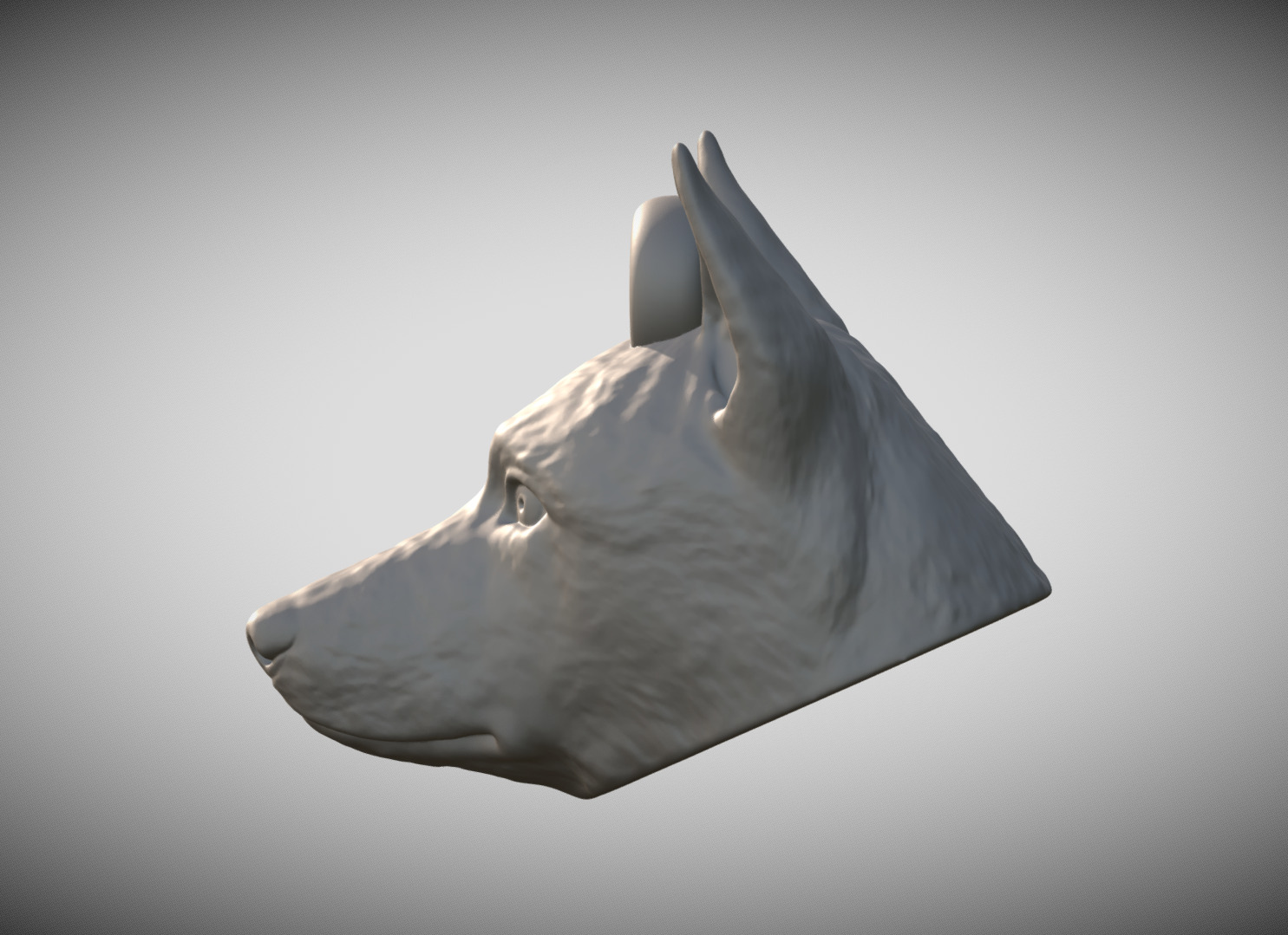 German Shepherd head key ring 3D model ready for 3D printing 3D print model_4