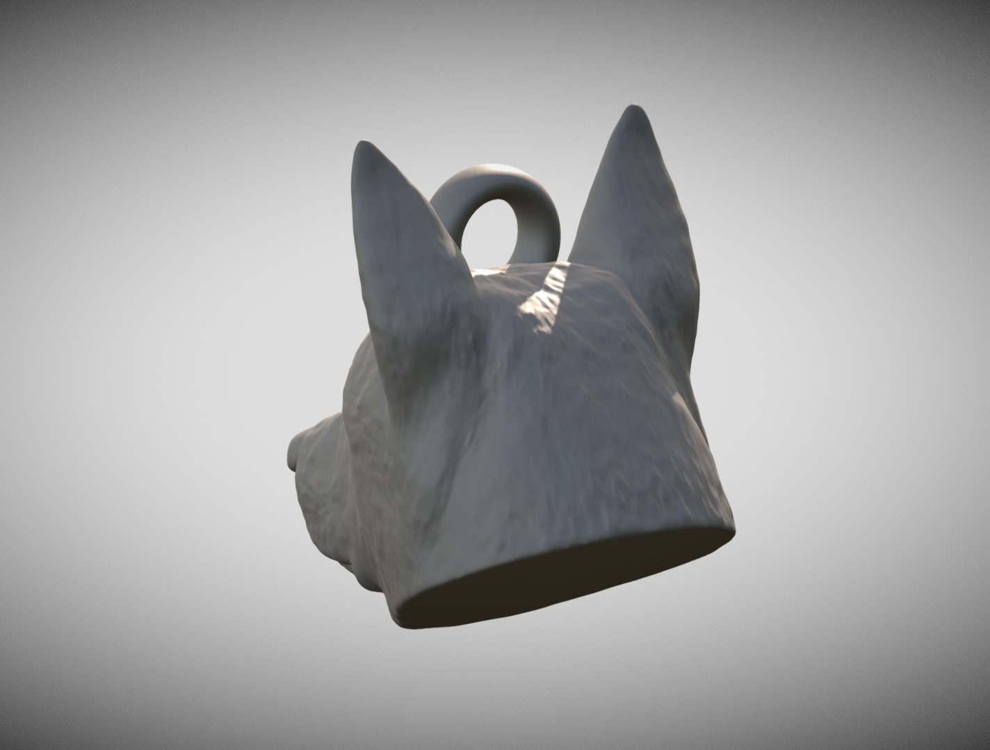 German Shepherd head key ring 3D model ready for 3D printing 3D print model_5