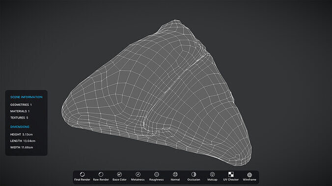 Puff Pastry Low-poly 3D model 2