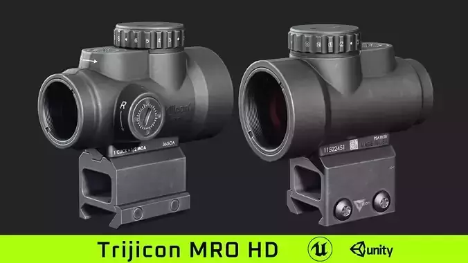 Trijicon MRO HD  Low-poly 3D model