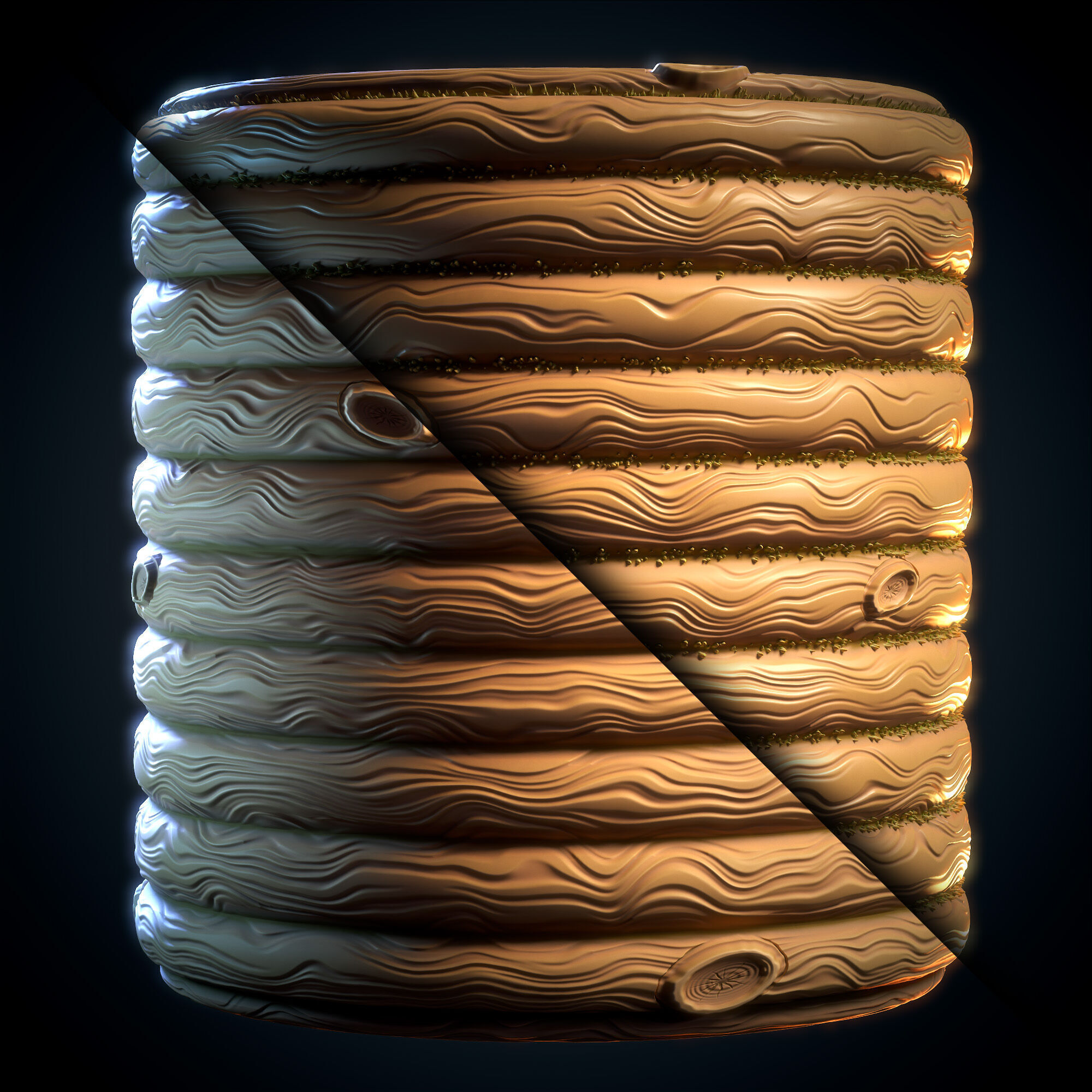 Wood Logs Stylized - VOL 07 - SBsar - Maps Texture_5