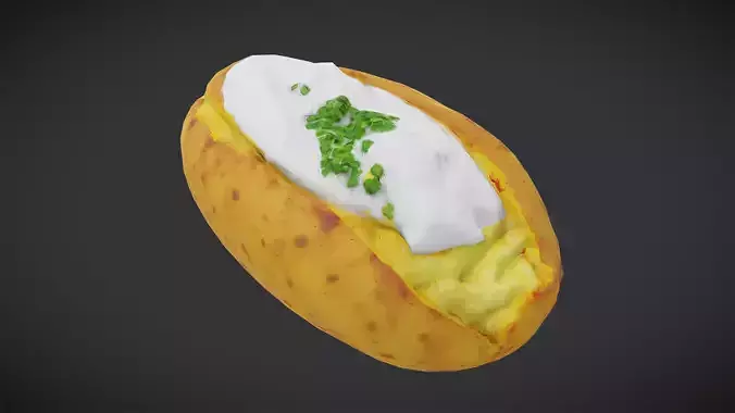 Baked Potato Low-poly 3D model