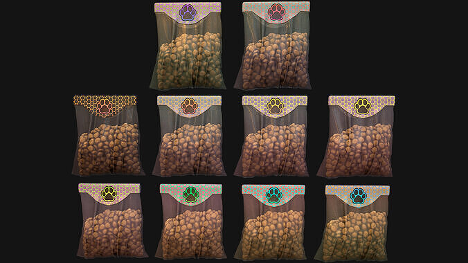 Dry Food for Pet Cat Dog Animal Low-poly 3D model