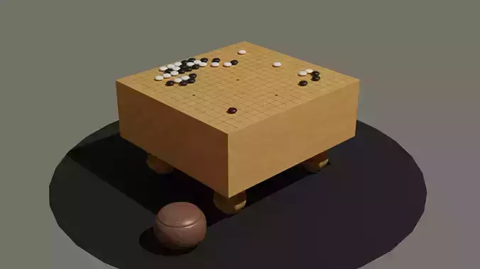 Traditional Japanese Go Set - Igo- Professional 3D Model
