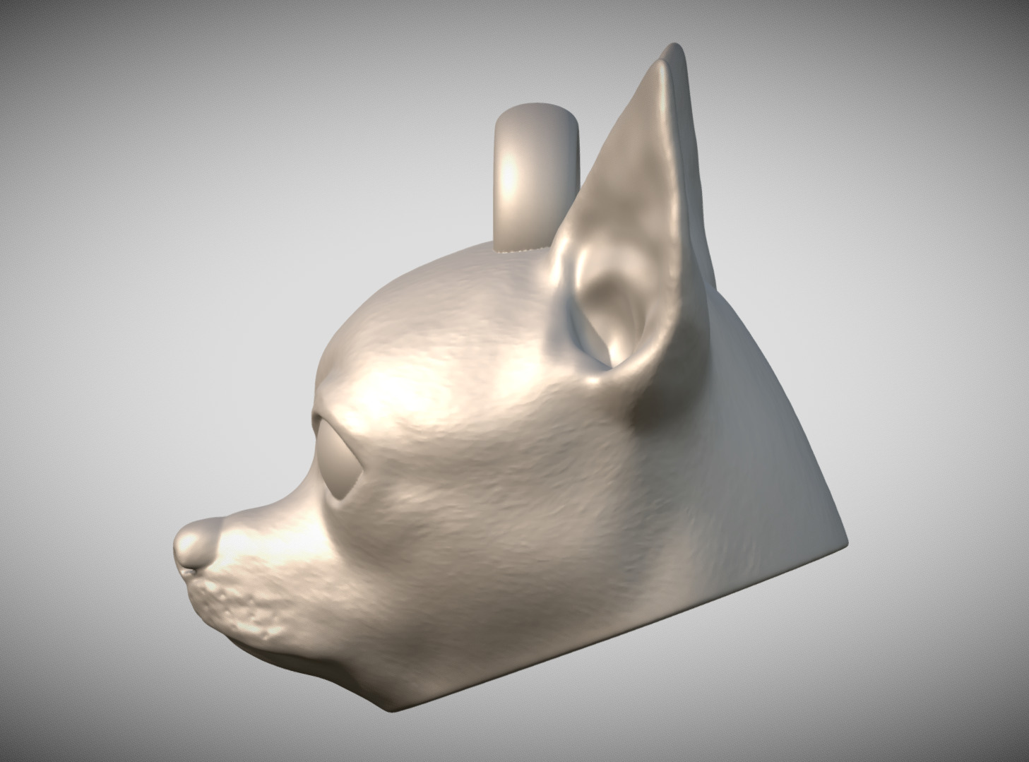  Chihuahua head key ring 3D model ready for 3D printing 3D print model_3