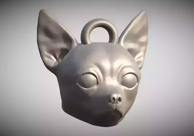  Chihuahua head key ring 3D model ready for 3D printing 3D print model
