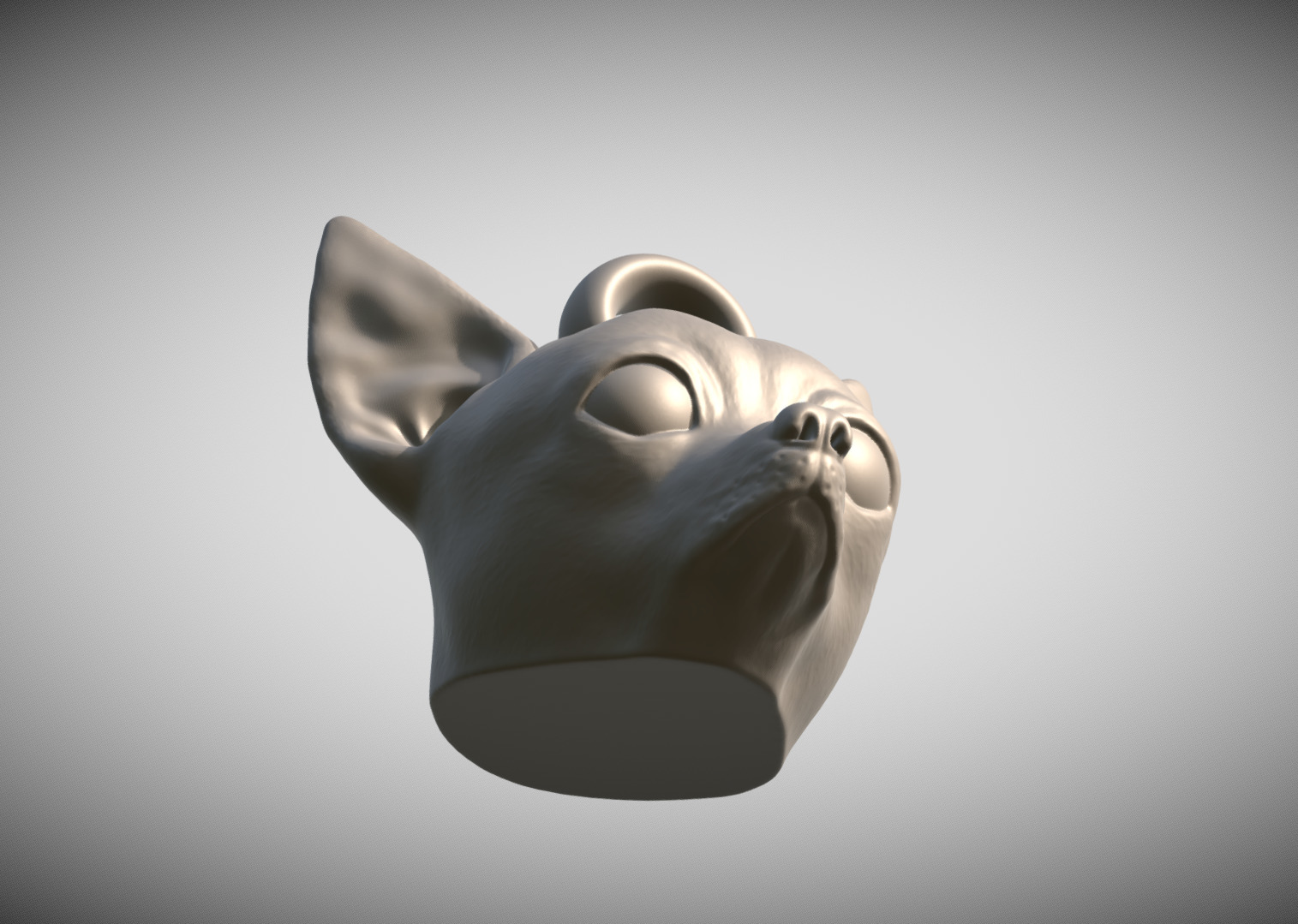  Chihuahua head key ring 3D model ready for 3D printing 3D print model_10