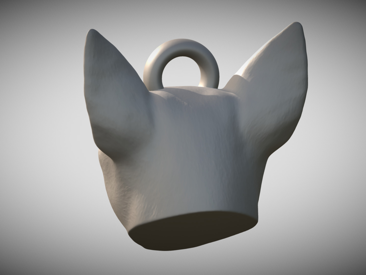  Chihuahua head key ring 3D model ready for 3D printing 3D print model_4