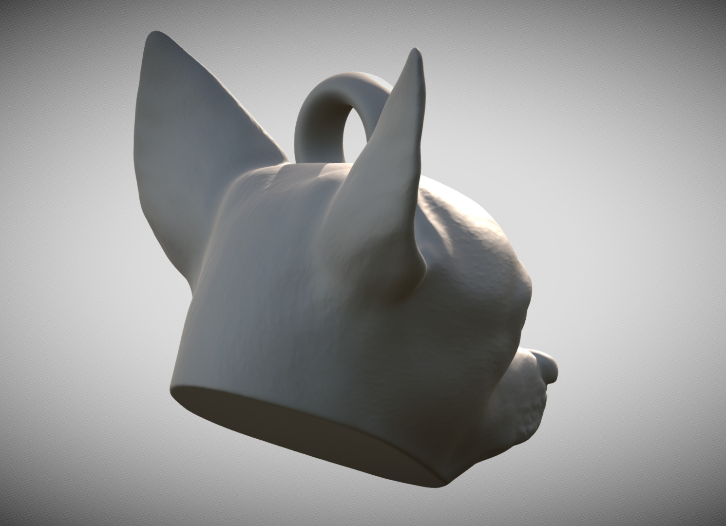  Chihuahua head key ring 3D model ready for 3D printing 3D print model_5