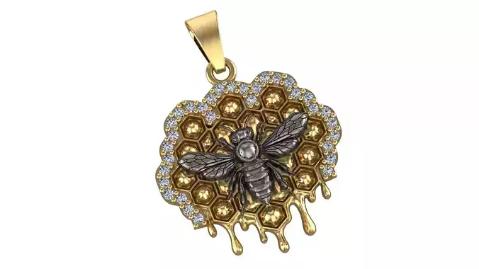 Honeycomb Bee Pendant