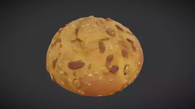 Seeded Bread Roll Low-poly 3D model