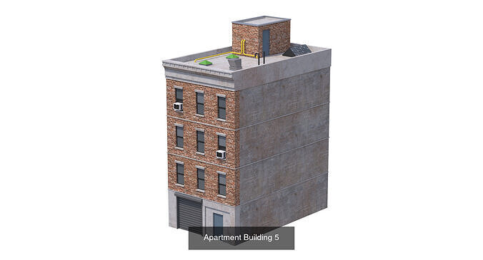 Apartment Buildings 3D Model Pack 4
