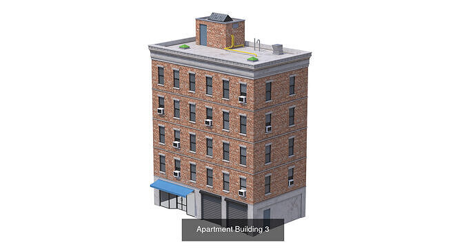 Apartment Buildings 3D Model Pack 5