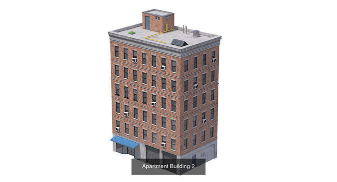 Apartment Buildings 3D Model Pack 2