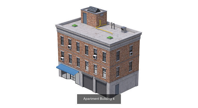 Apartment Buildings 3D Model Pack 3