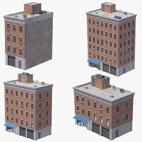 Apartment Buildings 3D Model Collection