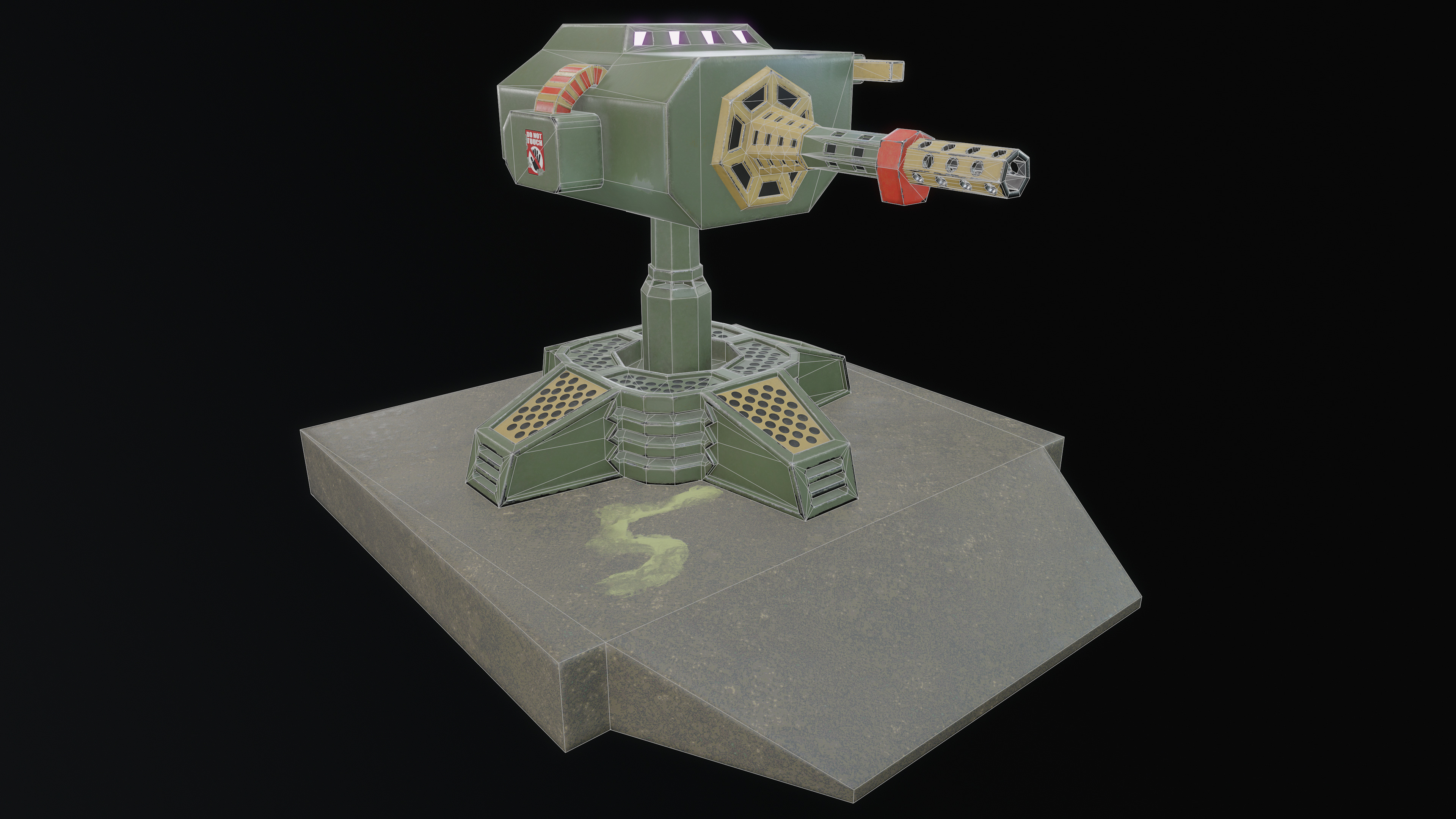 Turret Low-poly 3D model_5