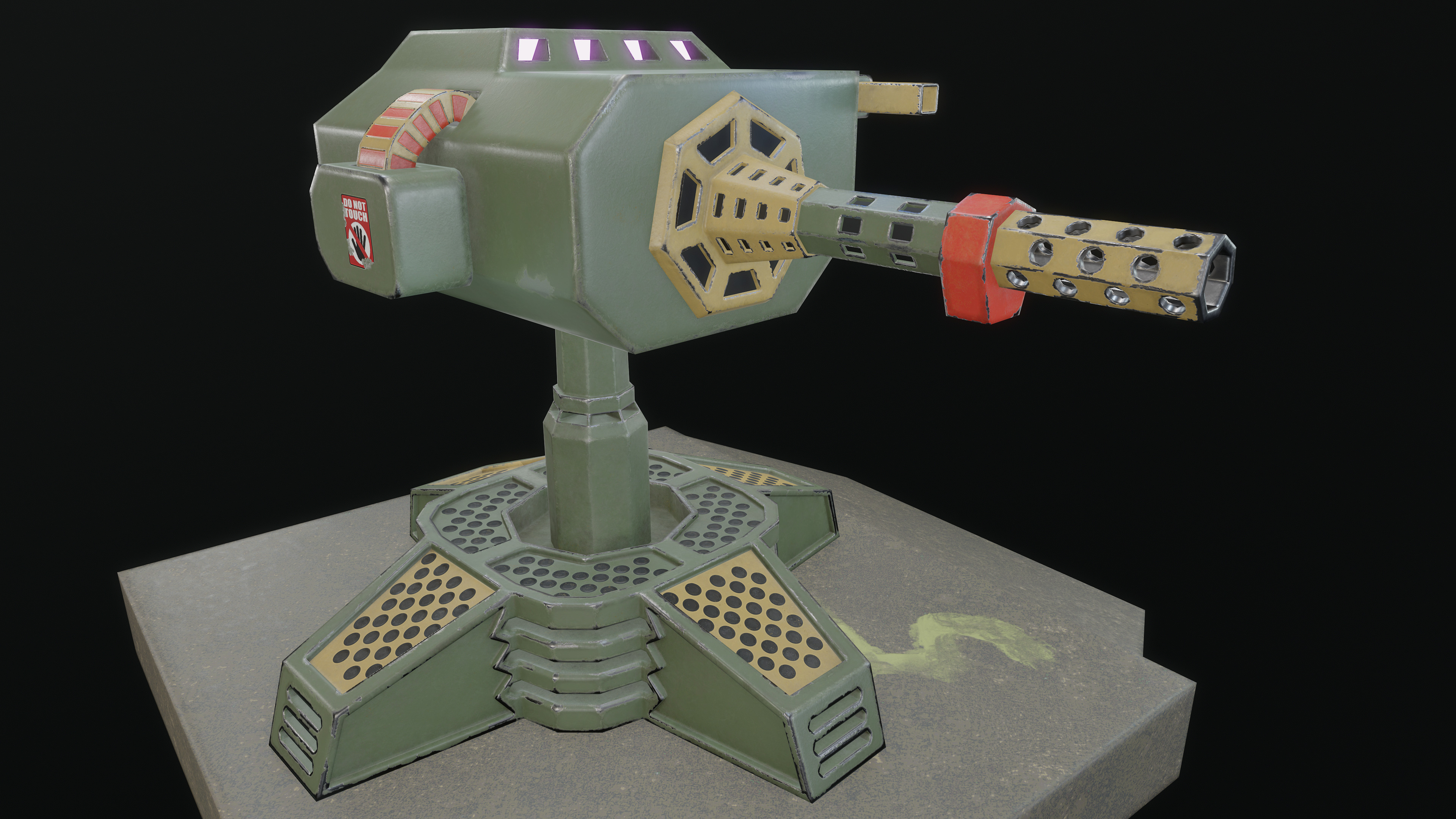Turret Low-poly 3D model_1