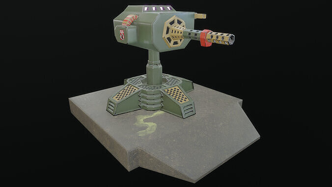 Turret Low-poly 3D model