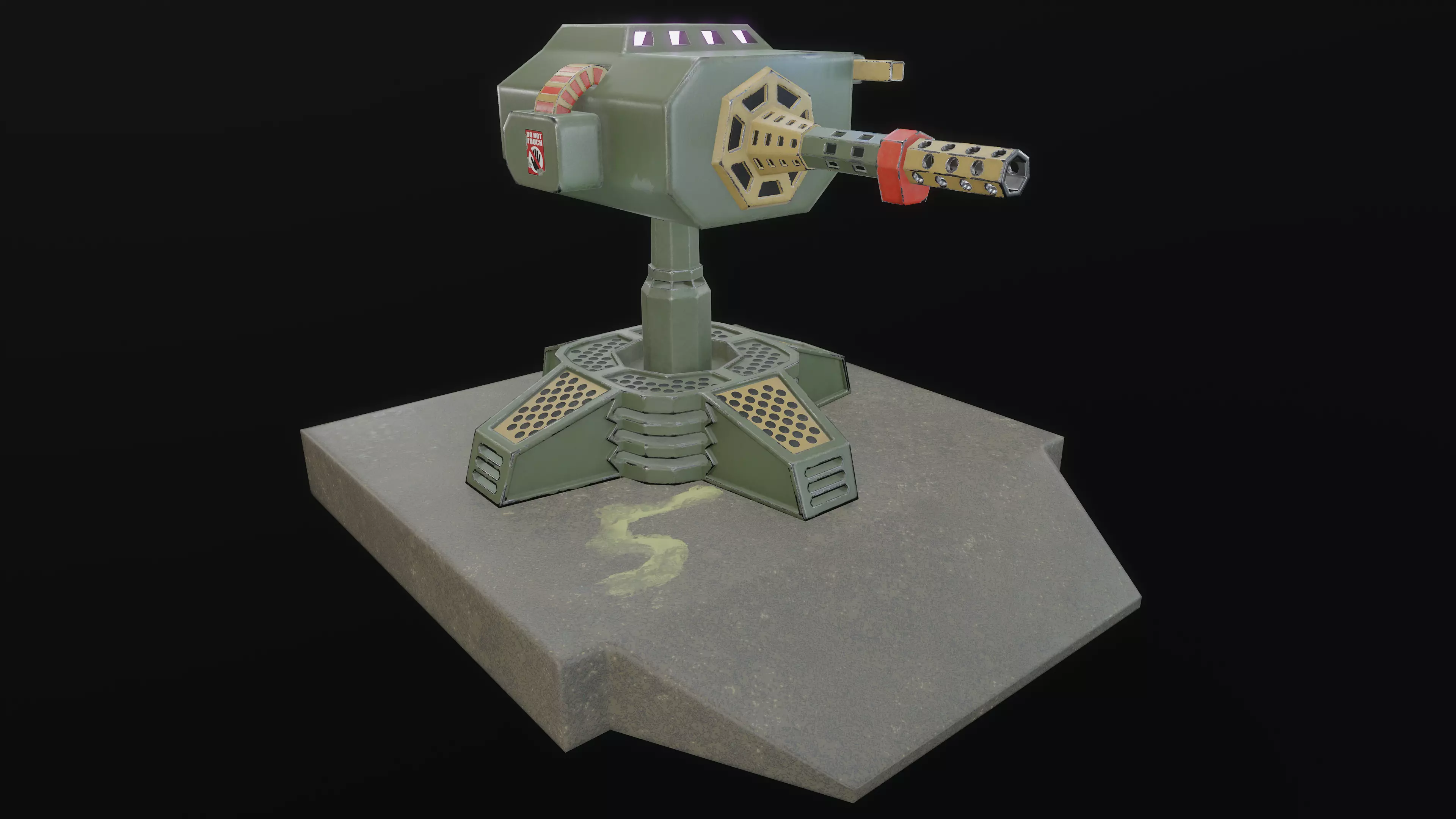 Turret Low-poly 3D model_0