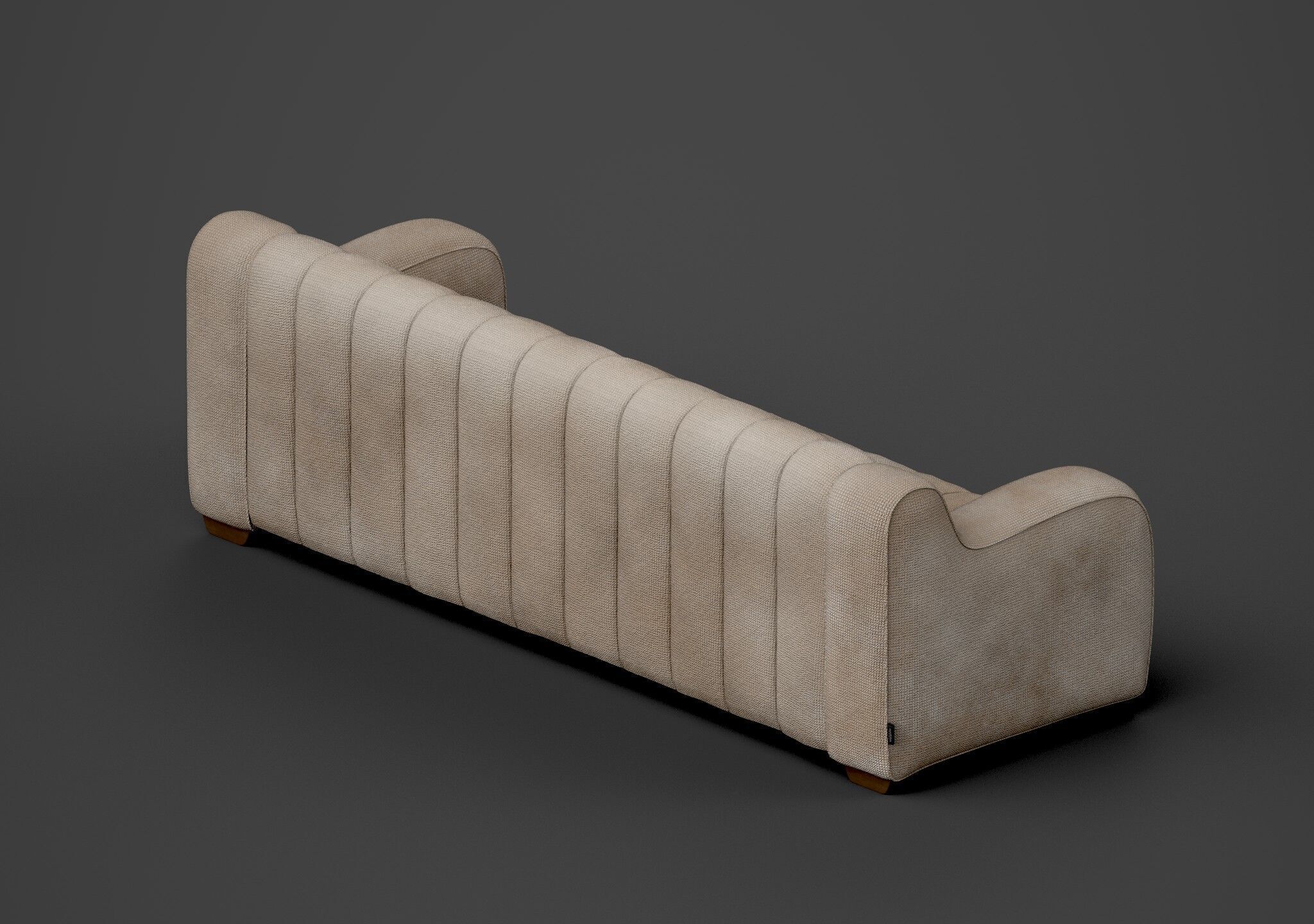 Sofa-4-Seater Low-poly 3D model_5