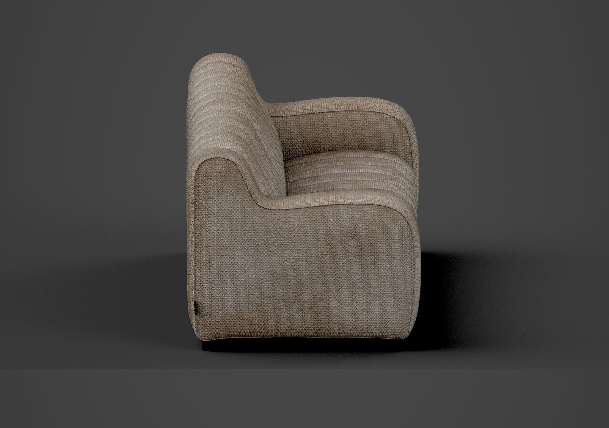 Sofa-4-Seater Low-poly 3D model_6