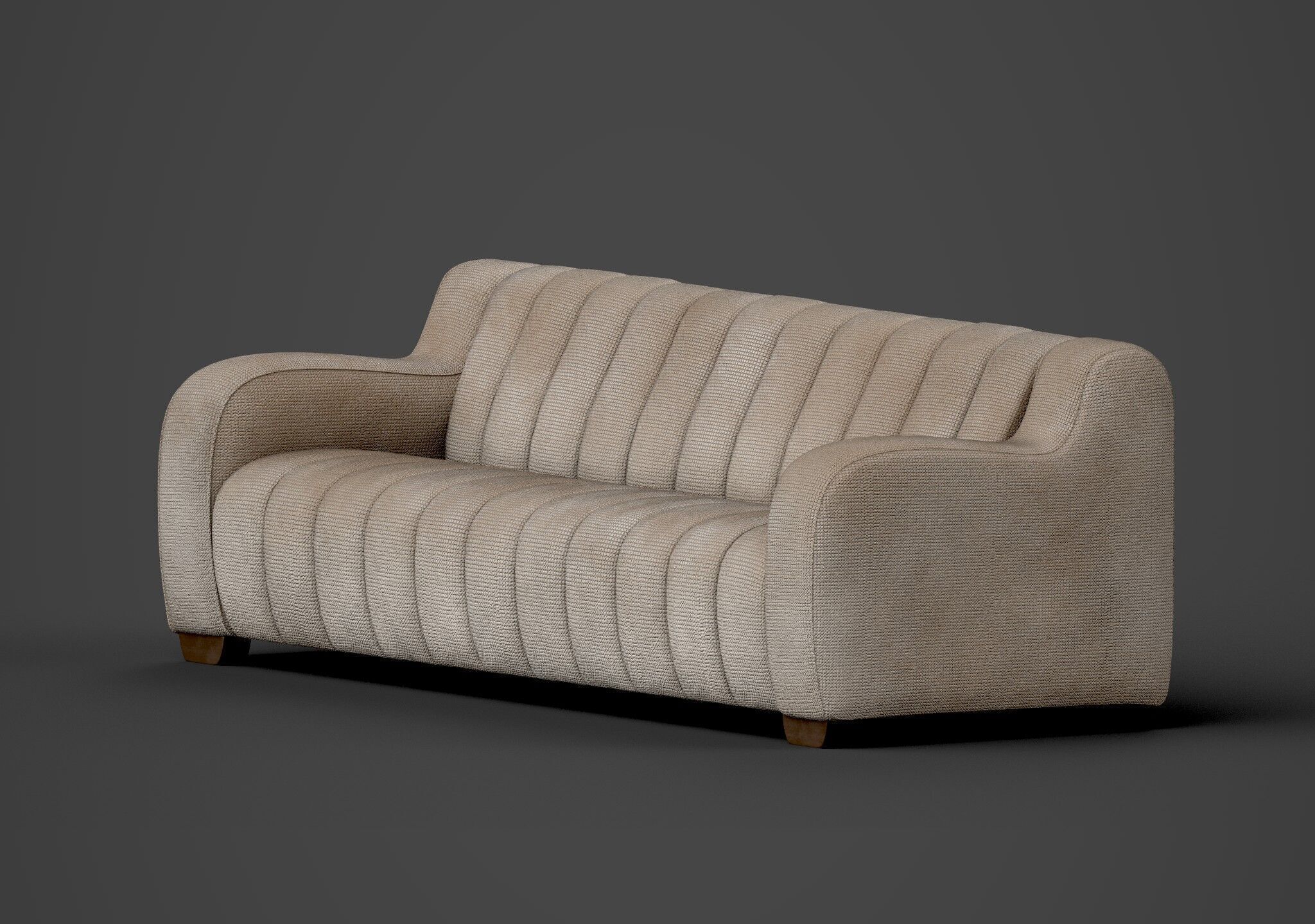 Sofa-4-Seater Low-poly 3D model_3