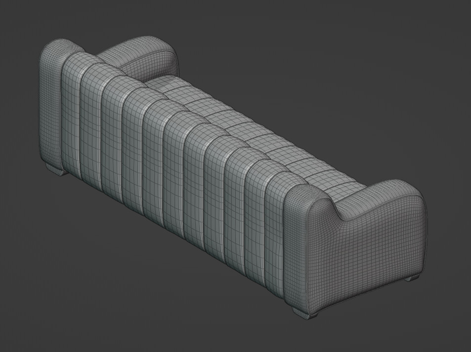 Sofa-4-Seater Low-poly 3D model_7