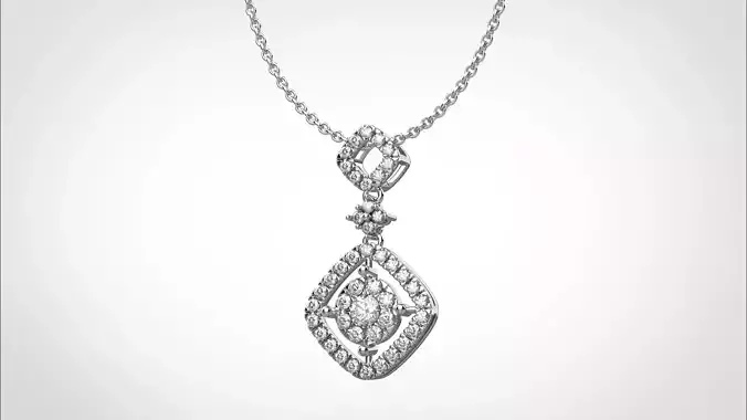 PE12 Classic Solitaire Pendant half ct CAD STL 18K  3g