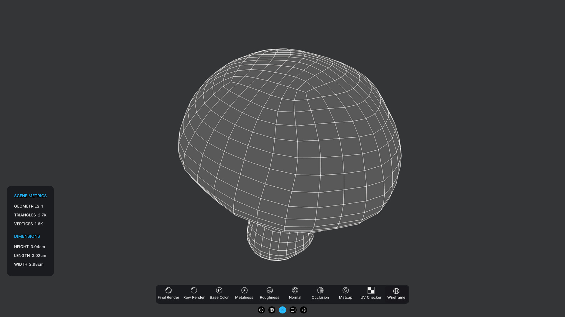 Brown Button Mushroonm Low-poly 3D model_6