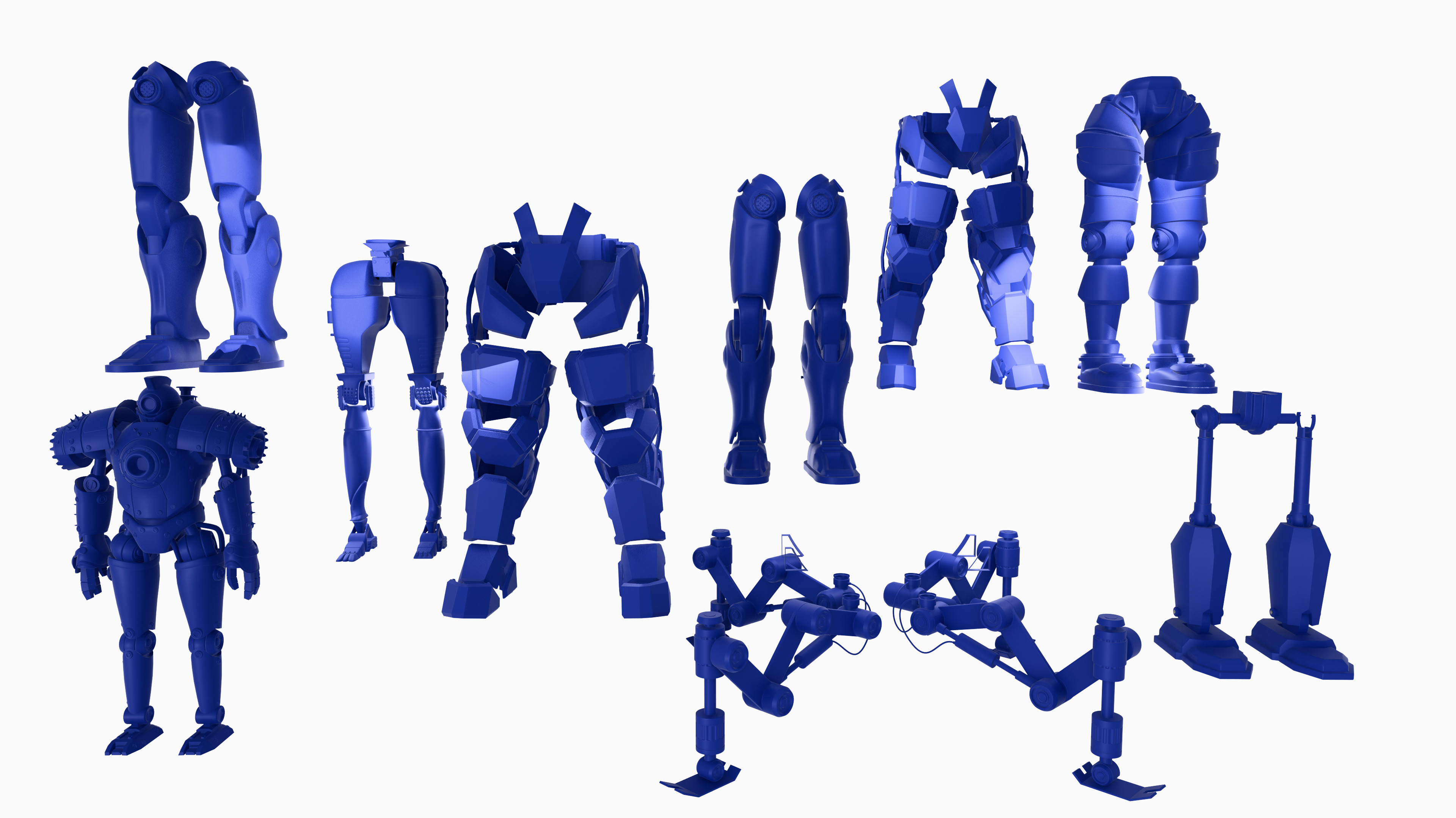 60 Robot Parts Kit - Build Your Own Sci-Fi Bot Low-poly 3D model_1