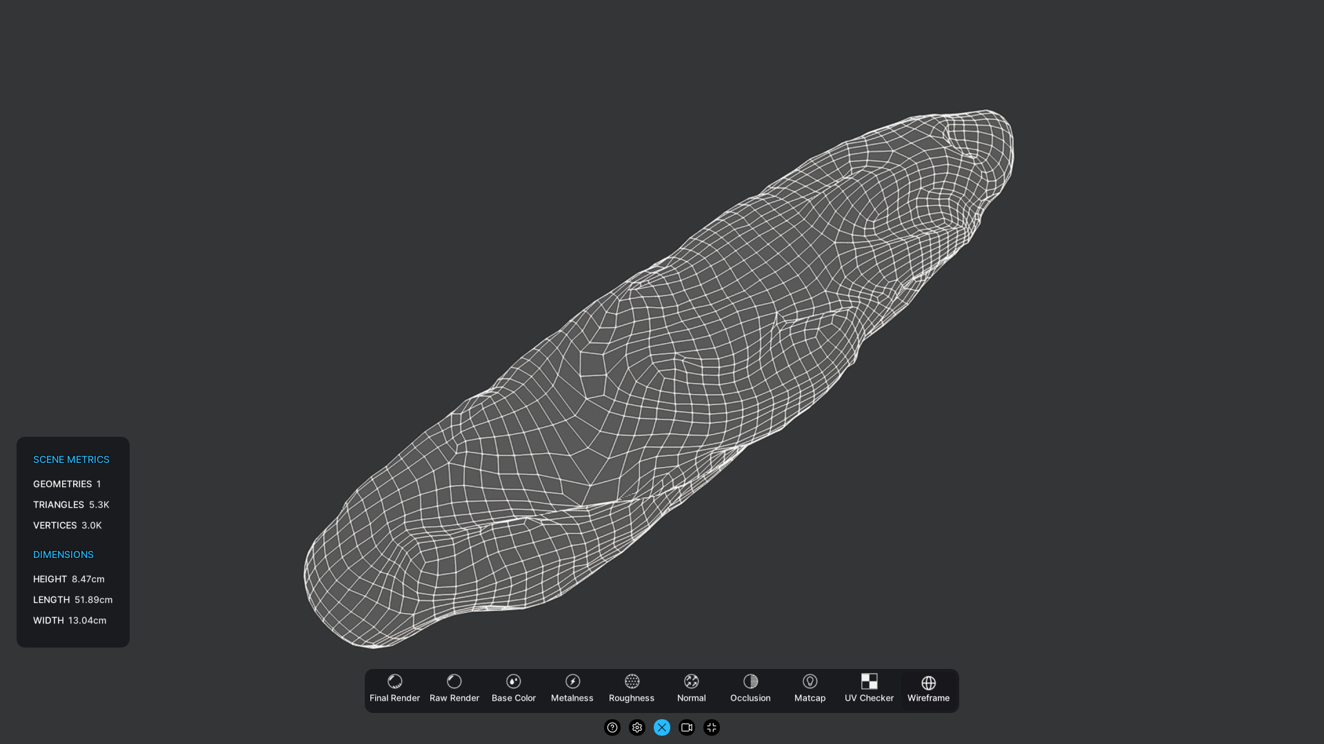 Baguette 3 Low-poly 3D model_6