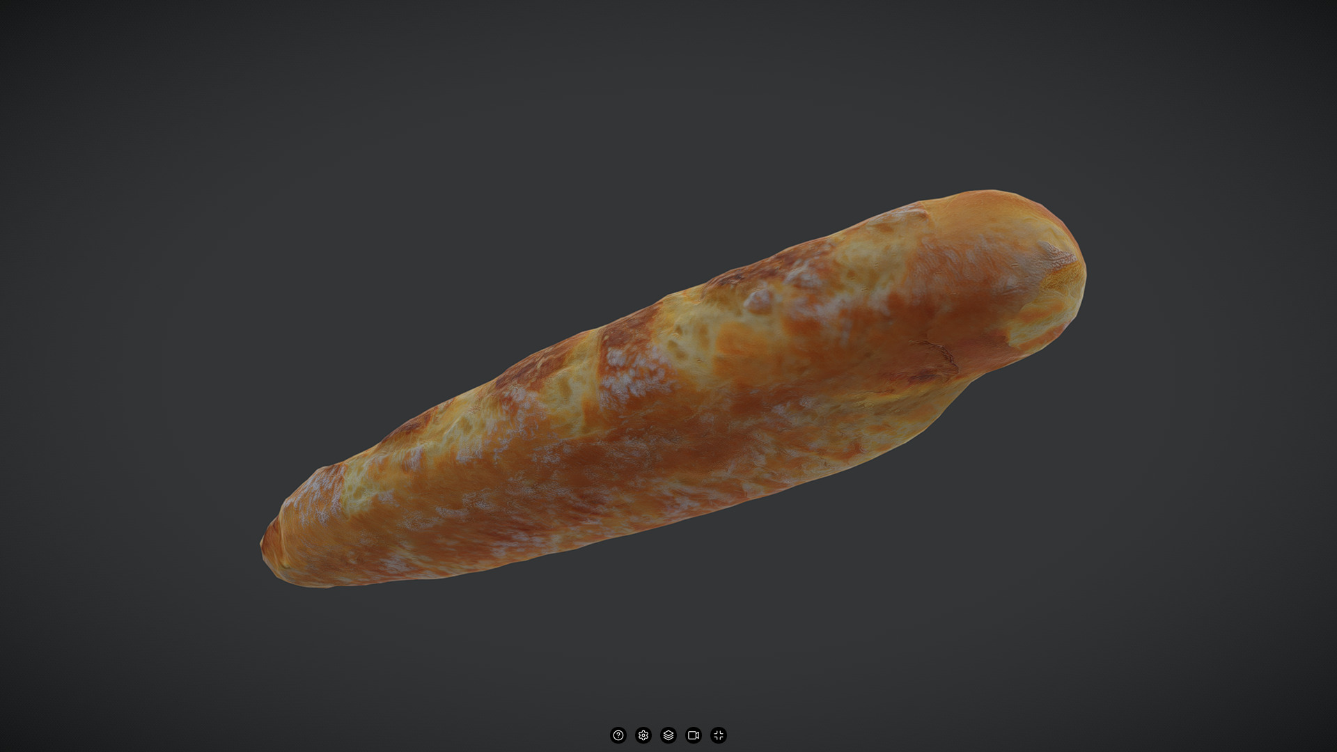 Baguette 3 Low-poly 3D model_3