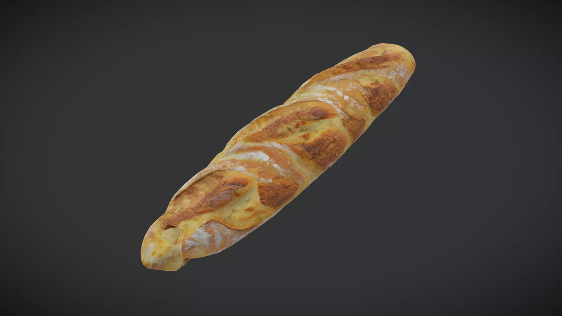 Baguette 3 Low-poly 3D model_0