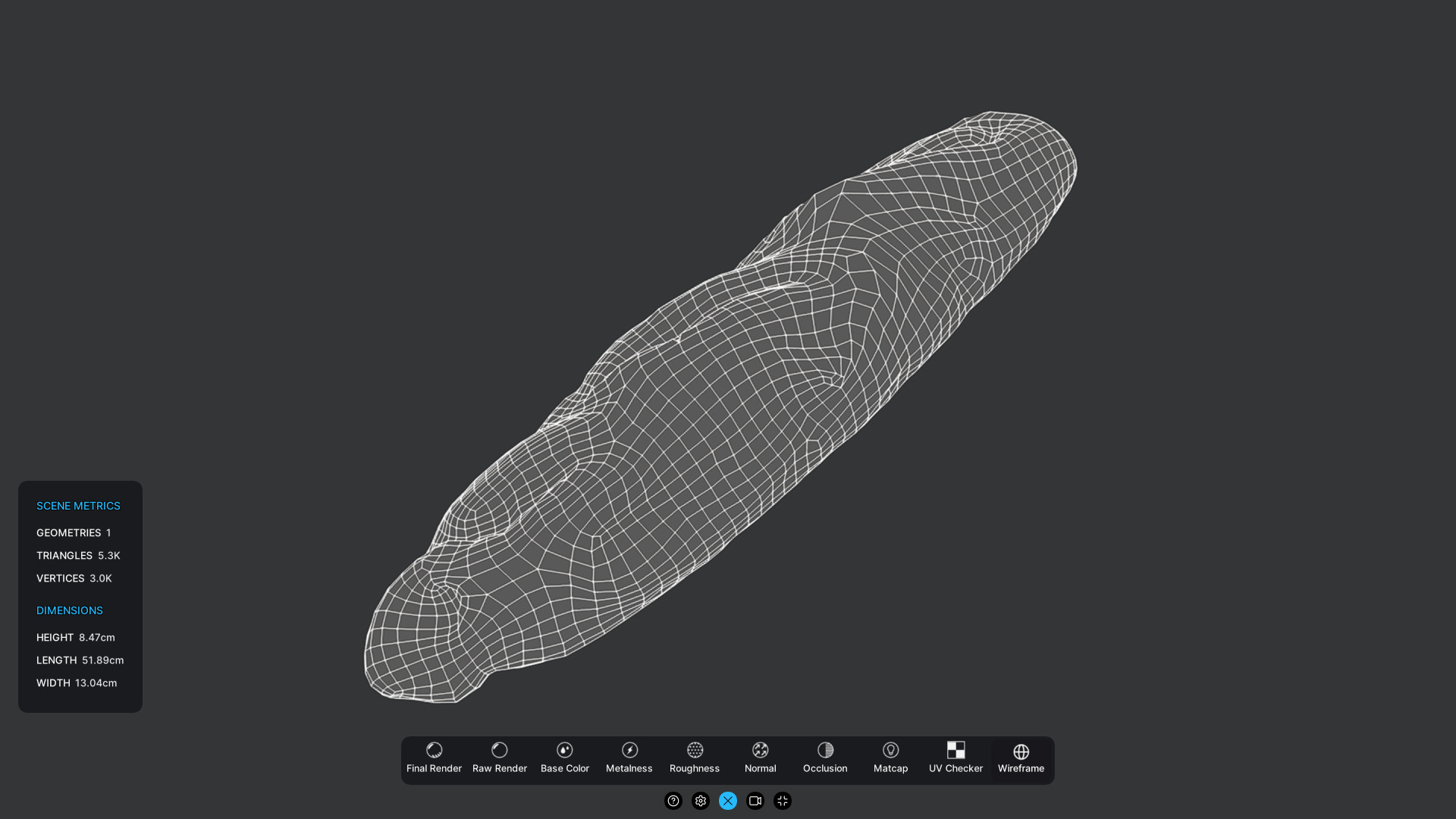 Baguette 3 Low-poly 3D model_2