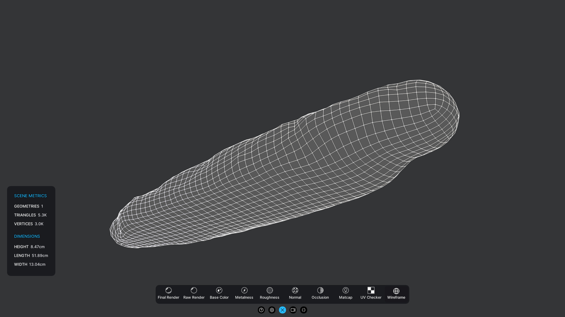 Baguette 3 Low-poly 3D model_4