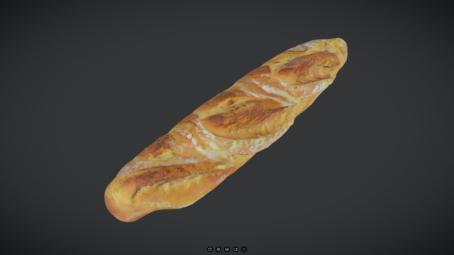 Baguette 3 Low-poly 3D model_5