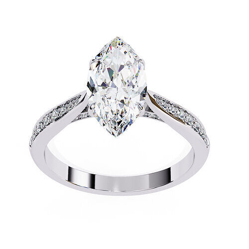 MARQUISE DIAMOND RING -CAD-117 3D model